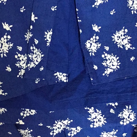 J Crew Royal Blue Floral Print Spaghetti straps Maxi Dress - Picture 3 of 5